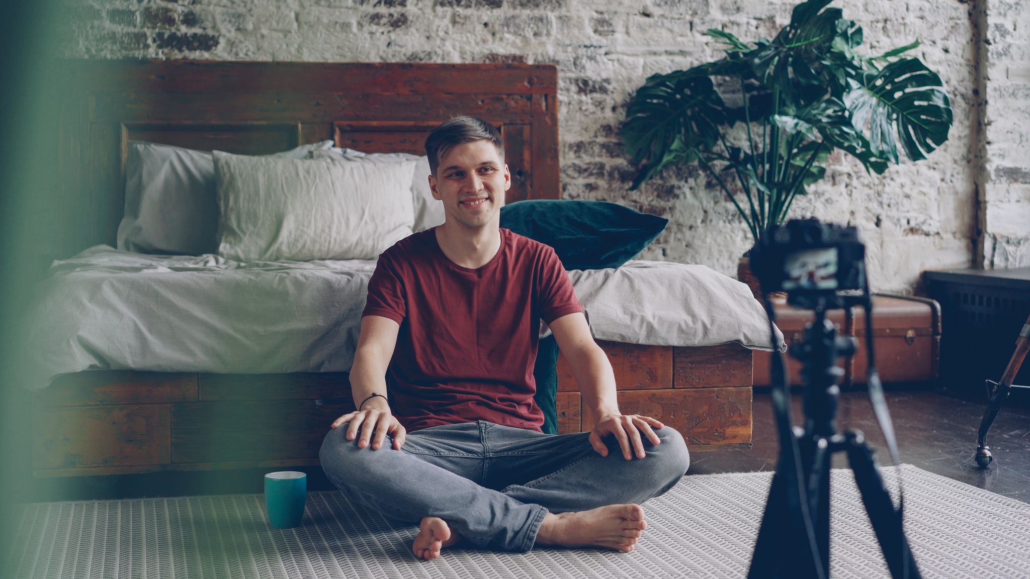 Crafting the Perfect Blog Structure: A Guide for Effective Blogging Young Adult Male Vlogger Sitting In Bedroom